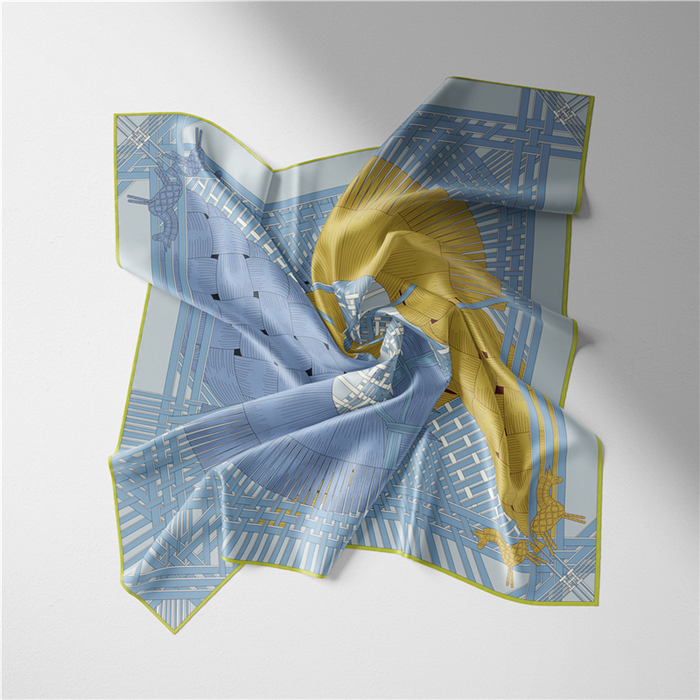 Sarita Sky Blue Silk Scarf / 53cm
