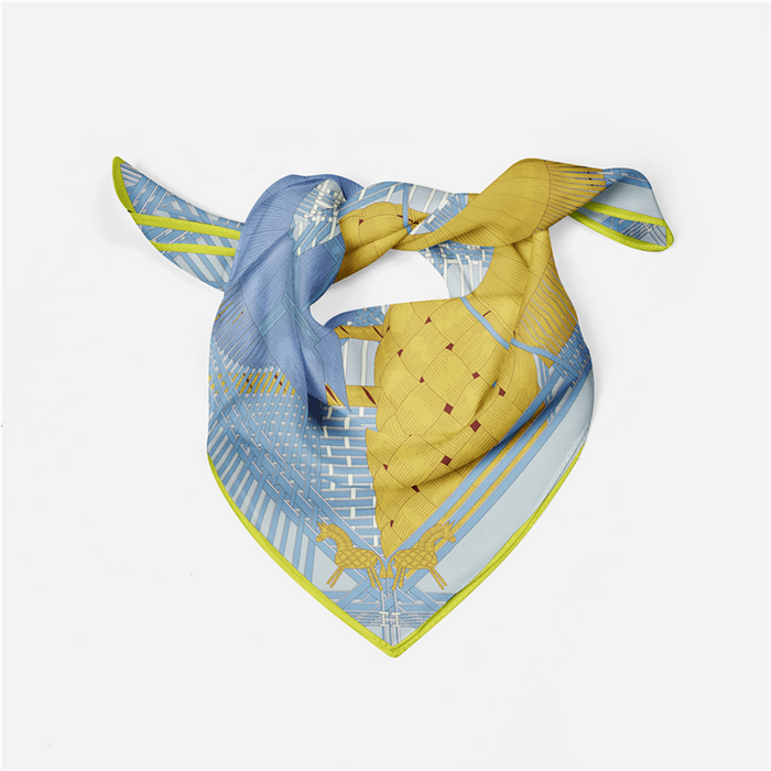 Sarita Sky Blue Silk Scarf / 53cm