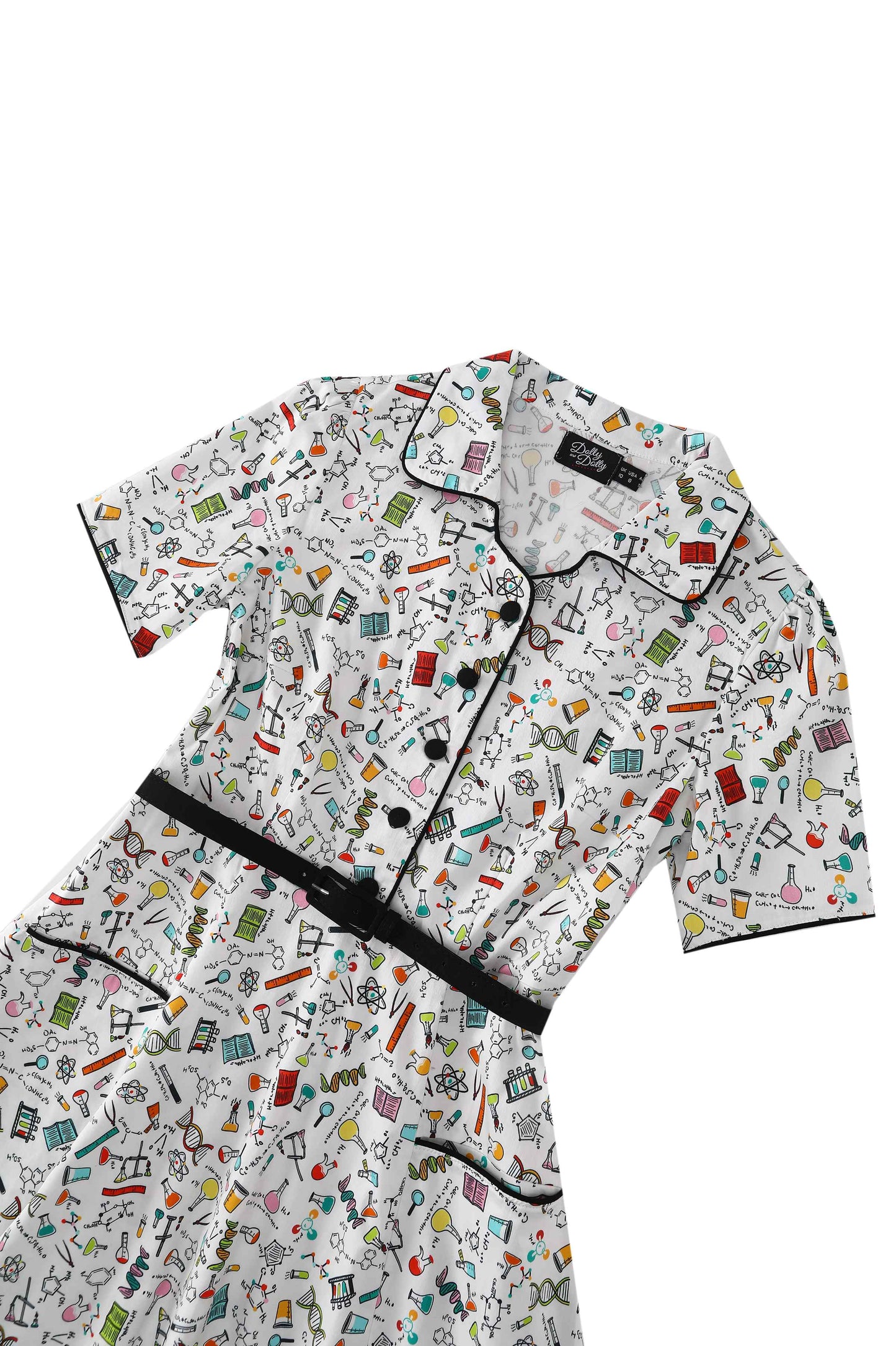 Mabel Science Midi Shirt Dress In White