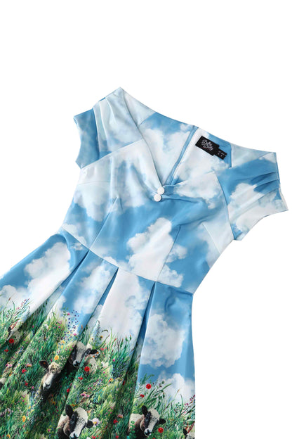 Lily Sheep Field Off Shoulder Dress