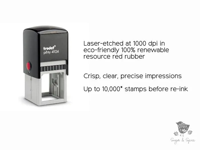 Sunflower Hendersons Personalized Address Stamp - Premium Craft Supplies & Tools > Stamps & Seals > Stamps from Sugar and Spice Invitations - Just $38! Shop now at Sugar and Spice Paper
