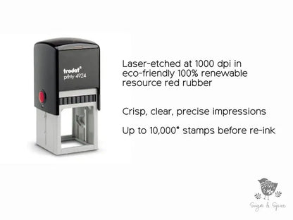 Sunflower Hendersons Personalized Address Stamp - Premium Craft Supplies & Tools > Stamps & Seals > Stamps from Sugar and Spice Invitations - Just $38! Shop now at Sugar and Spice Paper