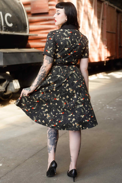 Penelope Swallow Floral Shirt Dress