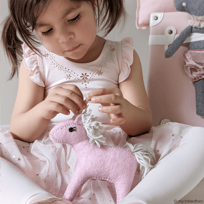 Tara Treasures Felt Pink Unicorn Toy