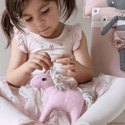 Tara Treasures Felt Pink Unicorn Toy