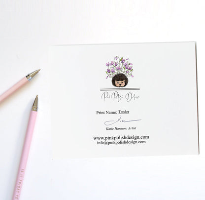 PinkPolish Design Note Cards "Tender" Handmade Notecard