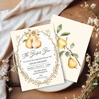 The Perfect Pear Couples Bridal Shower Invitation Template Editable Invitation Corjl Digital Download