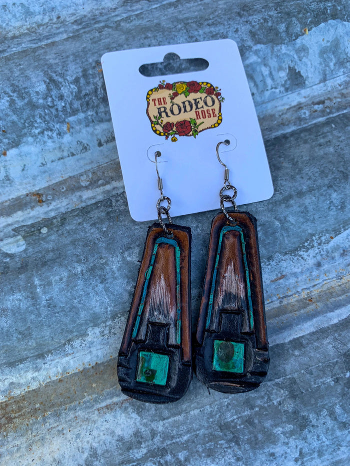 The Southwest Handtooled Leather Earring