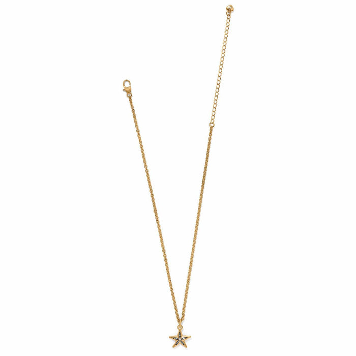 Brighton starfish pendant necklace in two-tone finish with crystal accents and lobster clasp on a white background