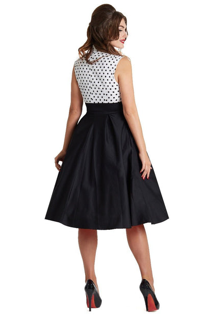 Lisa Polka Dot Shirt Dress in White and Black