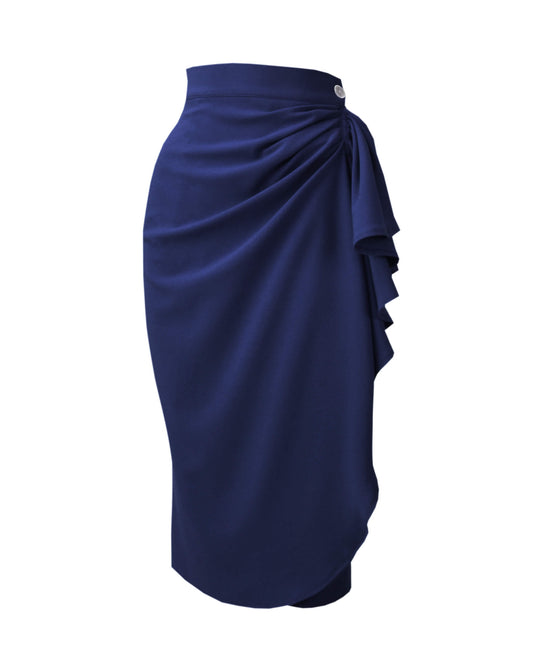 1940s Waterfall Skirt - Navy