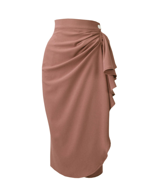 1940s Waterfall Skirt - Warm Taupe