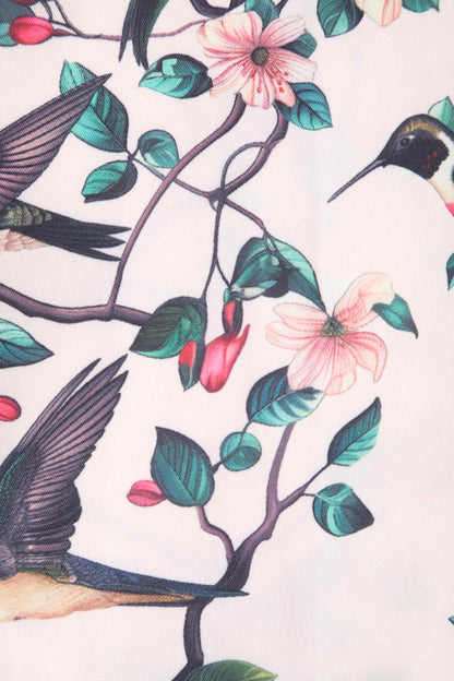 Lisette White Bird Print Bolero Jacket
