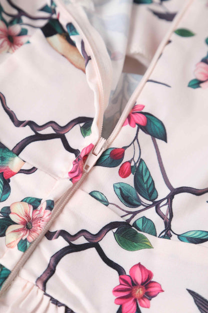 Lisette White Bird Print Bolero Jacket