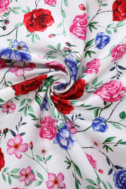 Daisy White Rose Halter Dress