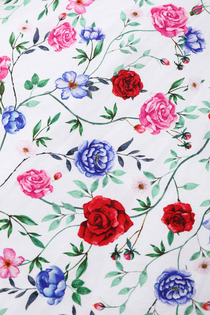 Daisy White Rose Halter Dress