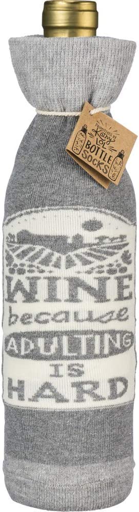 "Wine Because Adulting is Hard" Bottle Sock #100-S173