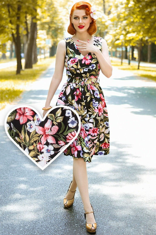 May Crossover Bust Tropical Dress
