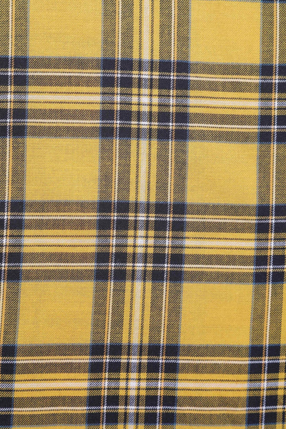 Penelope Yellow Tartan Shirt Dress