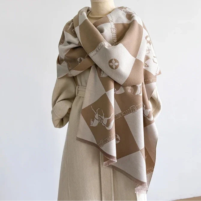 Zubiena Pashmina Scarf Khaki